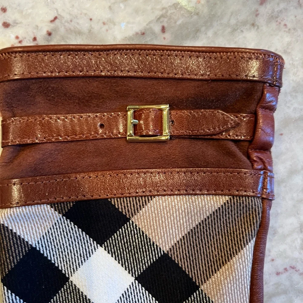 Burberry house check Leather Gloves - Picture 5 of 5